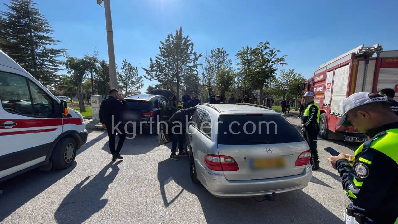 Karamanda Sikismali Trafik Kazasi 3 Yarali0