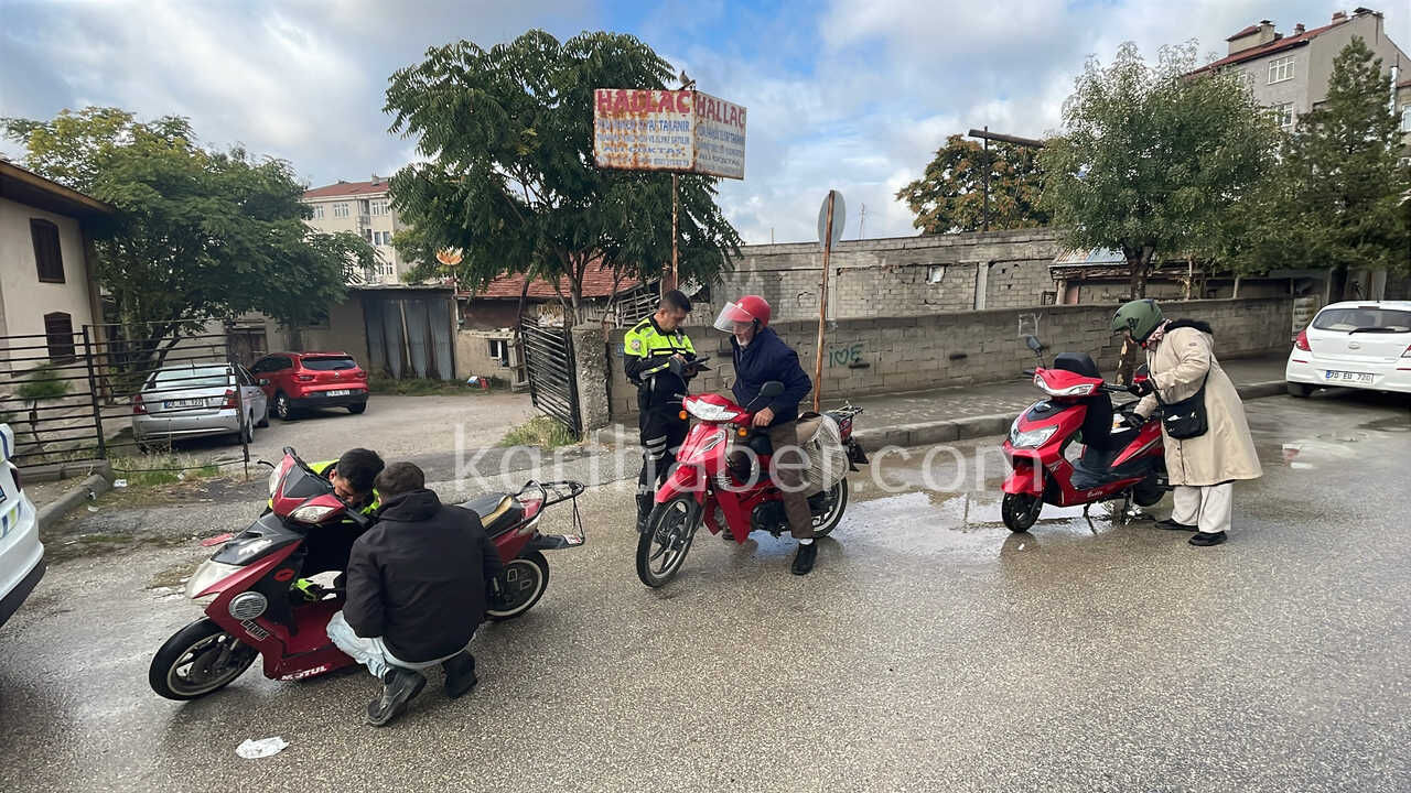 Karamanda Ters Yonde Seyir Ve Kasksiz Suruse 55 Bin Lira Ceza1