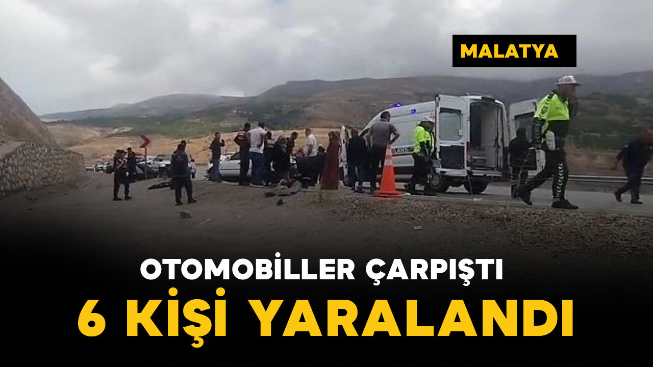 Malatya'da 2 otomobil çarpıştı: 6 kişi yaralandı